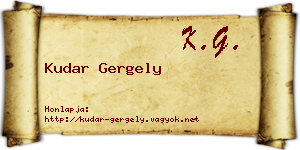 Kudar Gergely névjegykártya